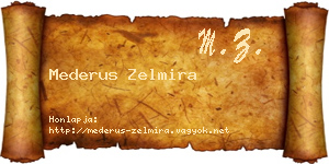 Mederus Zelmira névjegykártya